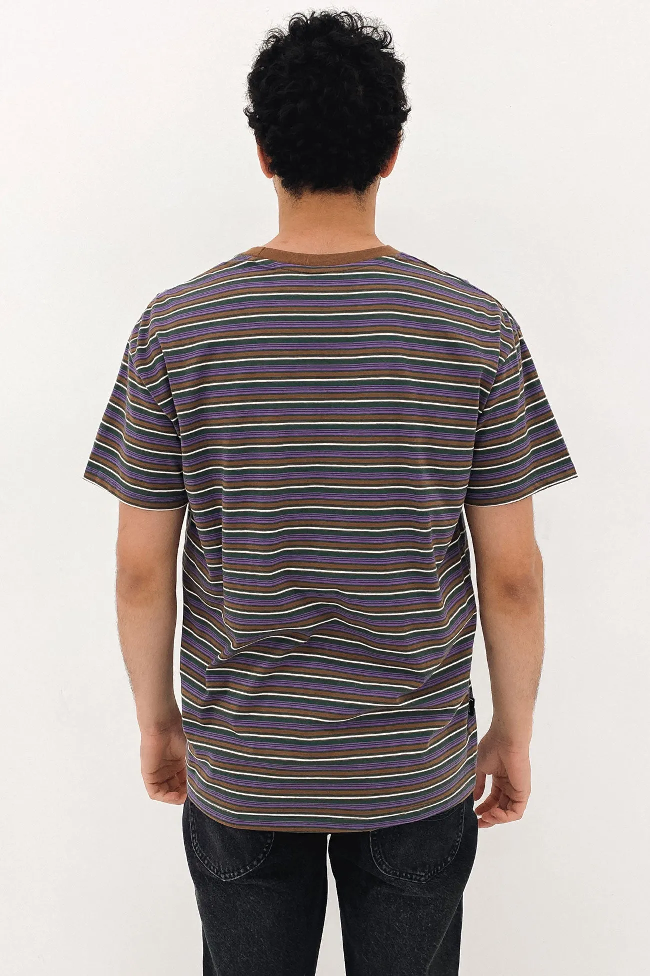 Graffiti Emb Stripe Short Sleeve Tee Green