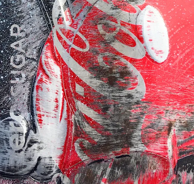 Hand Signed PRINT - BASHFUL MICKEY on COKE ZERO can