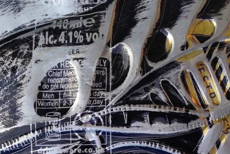 Hand Signed Print by Chris Duncan, ALIEN on Guinness Can