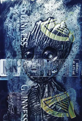 Hand Signed PRINT - By Chris Duncan - BABY GROOT on GUINNESS