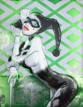 Hand Signed PRINT - By Chris Duncan - HARLEY QUINN on Carlsberg