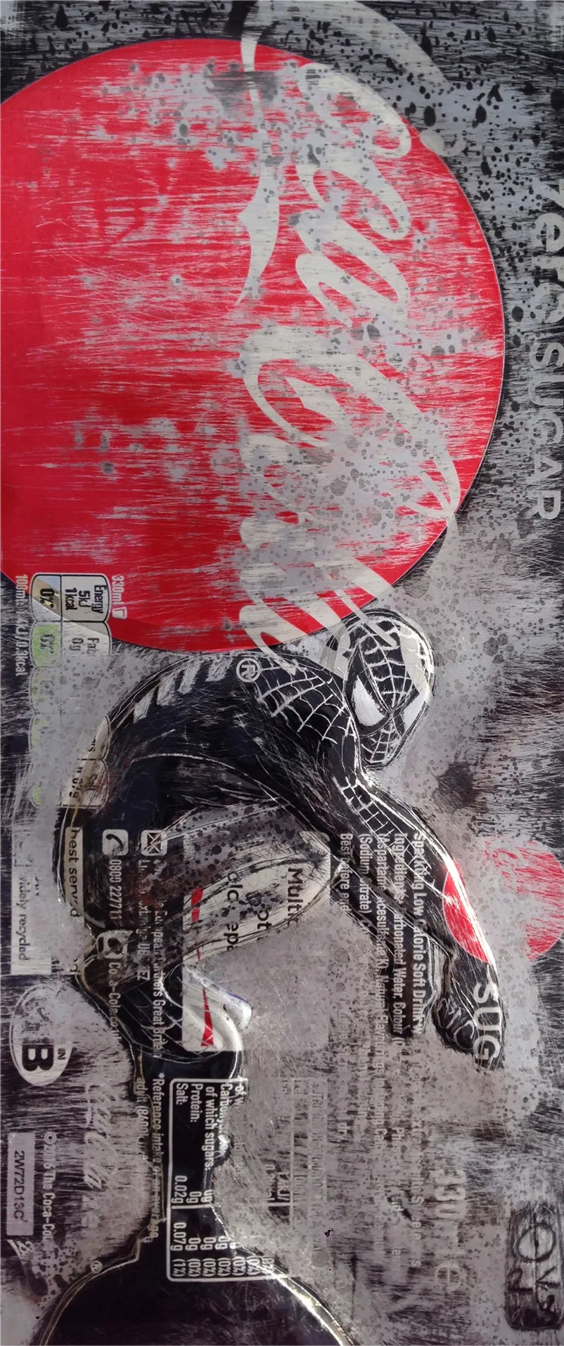 Hand Signed PRINT by Chris Duncan, SPIDERMAN on Coke Zero Can