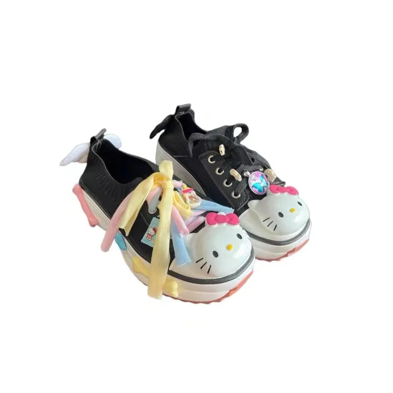 Hello Kitty Inspired Asymmetrical Black Sneaker