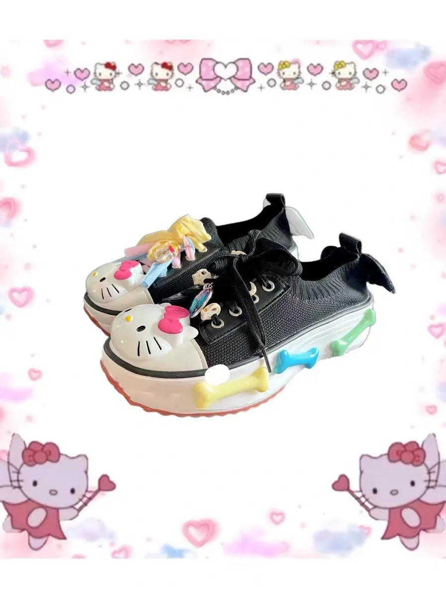 Hello Kitty Inspired Asymmetrical Black Sneaker