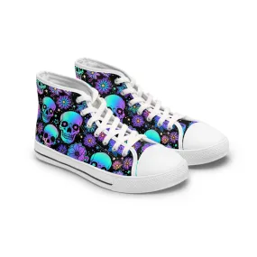 Holographic Skeletons Women's High Top Sneakers