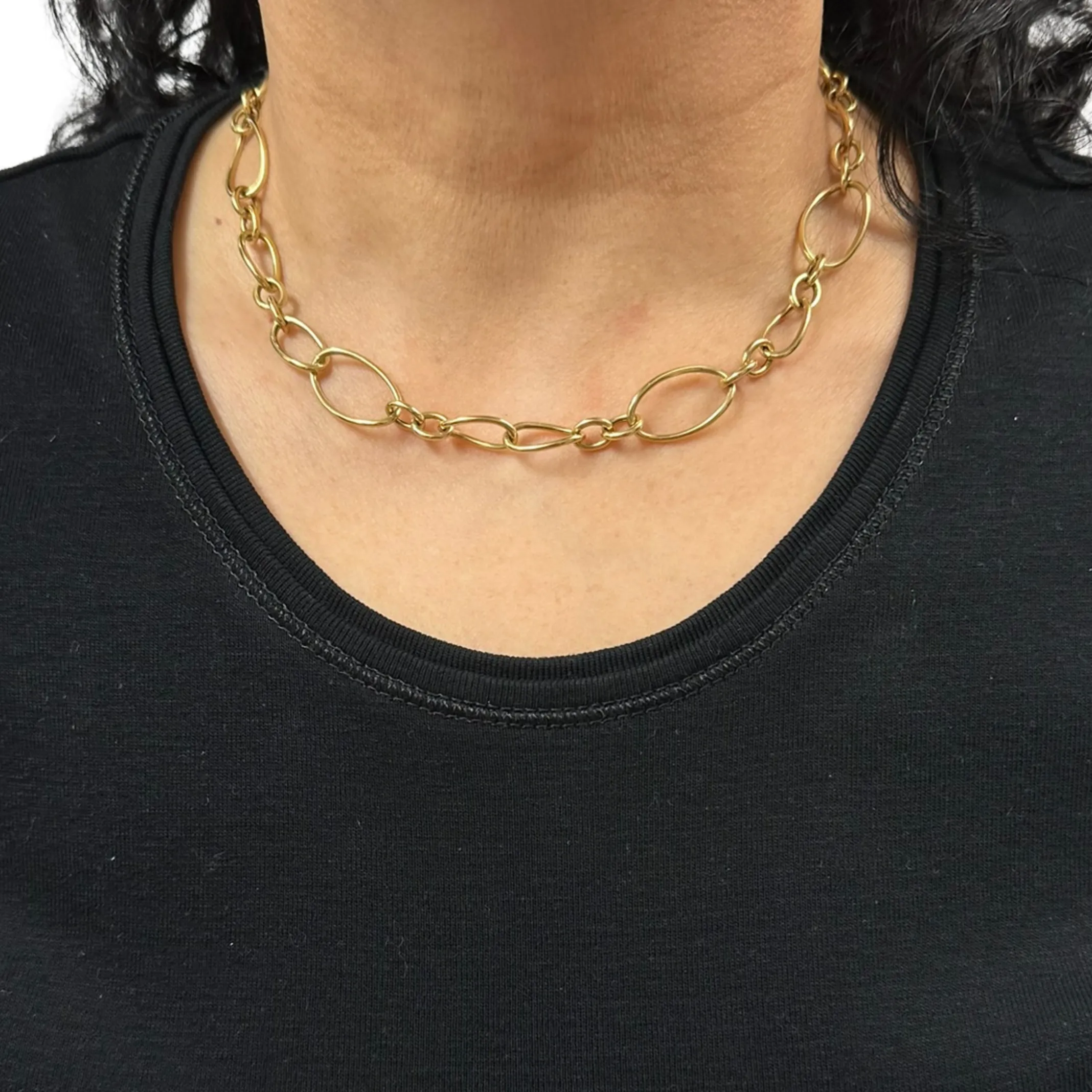 Italian Faraone Menella By 'R.F.M.A.S.' Stella Collection 18k Gold Necklace