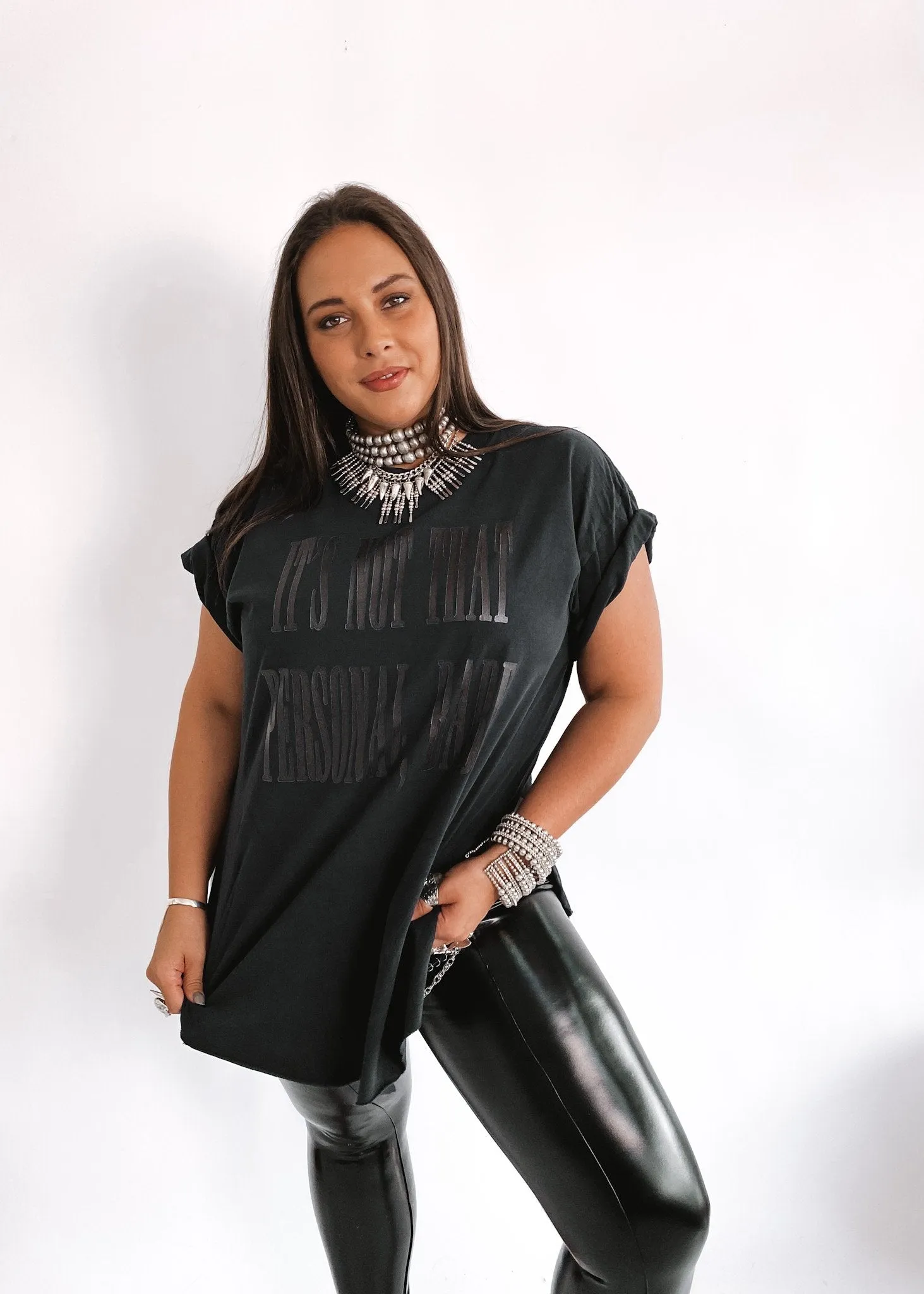 IT'S NOT THAT PERSONAL BABE SIDE SLIT TEE