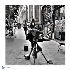 Jaipur Street Photography B/W Poster 8x8