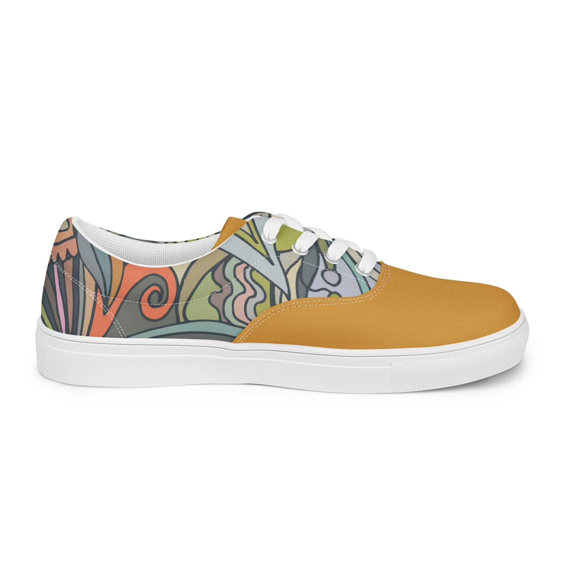 Jana Mix Lace Up Canvas Sneakers