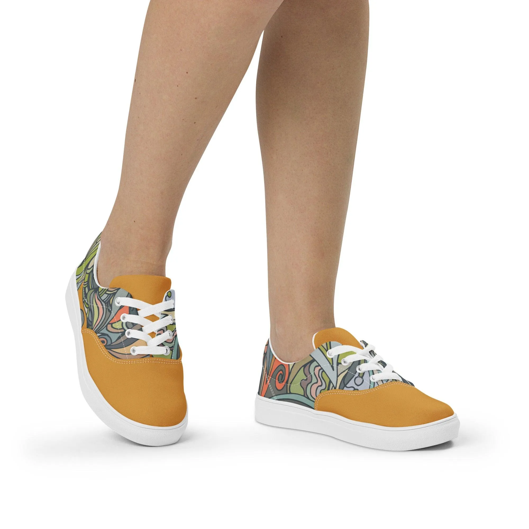 Jana Mix Lace Up Canvas Sneakers
