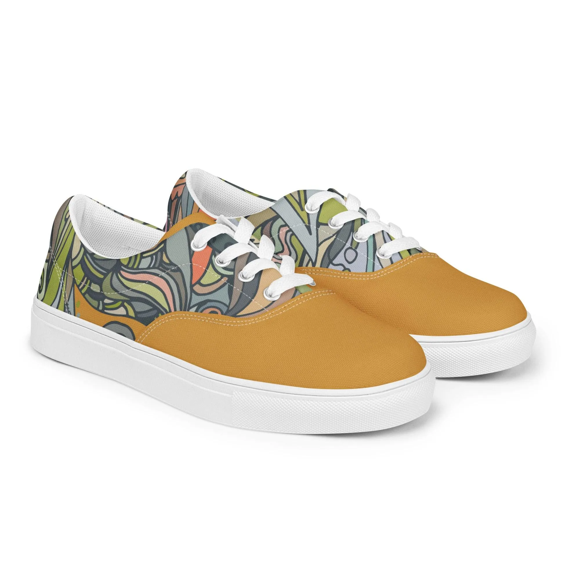 Jana Mix Lace Up Canvas Sneakers