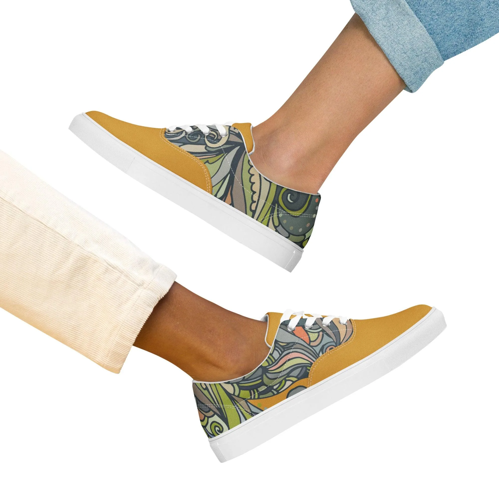 Jana Mix Lace Up Canvas Sneakers