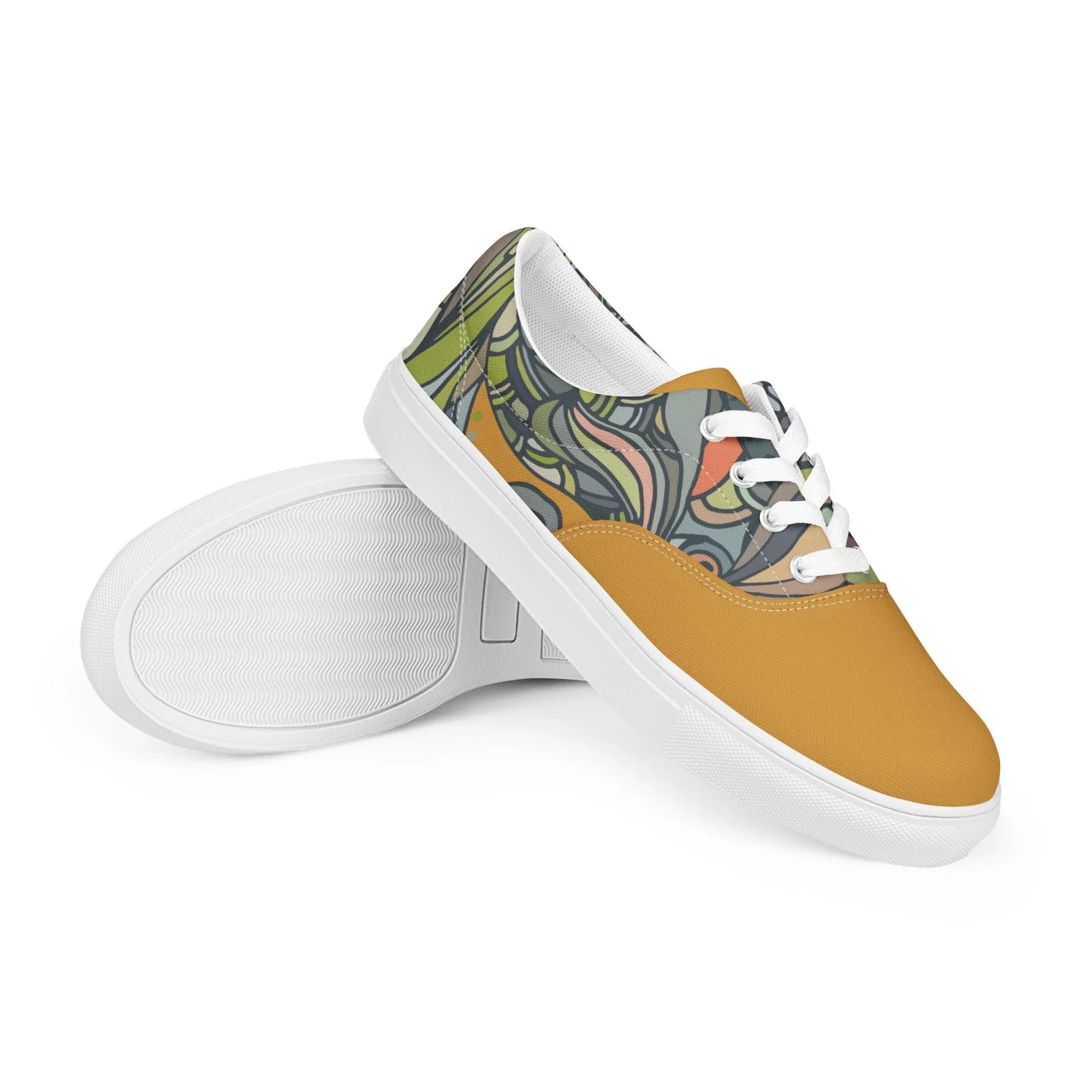 Jana Mix Lace Up Canvas Sneakers