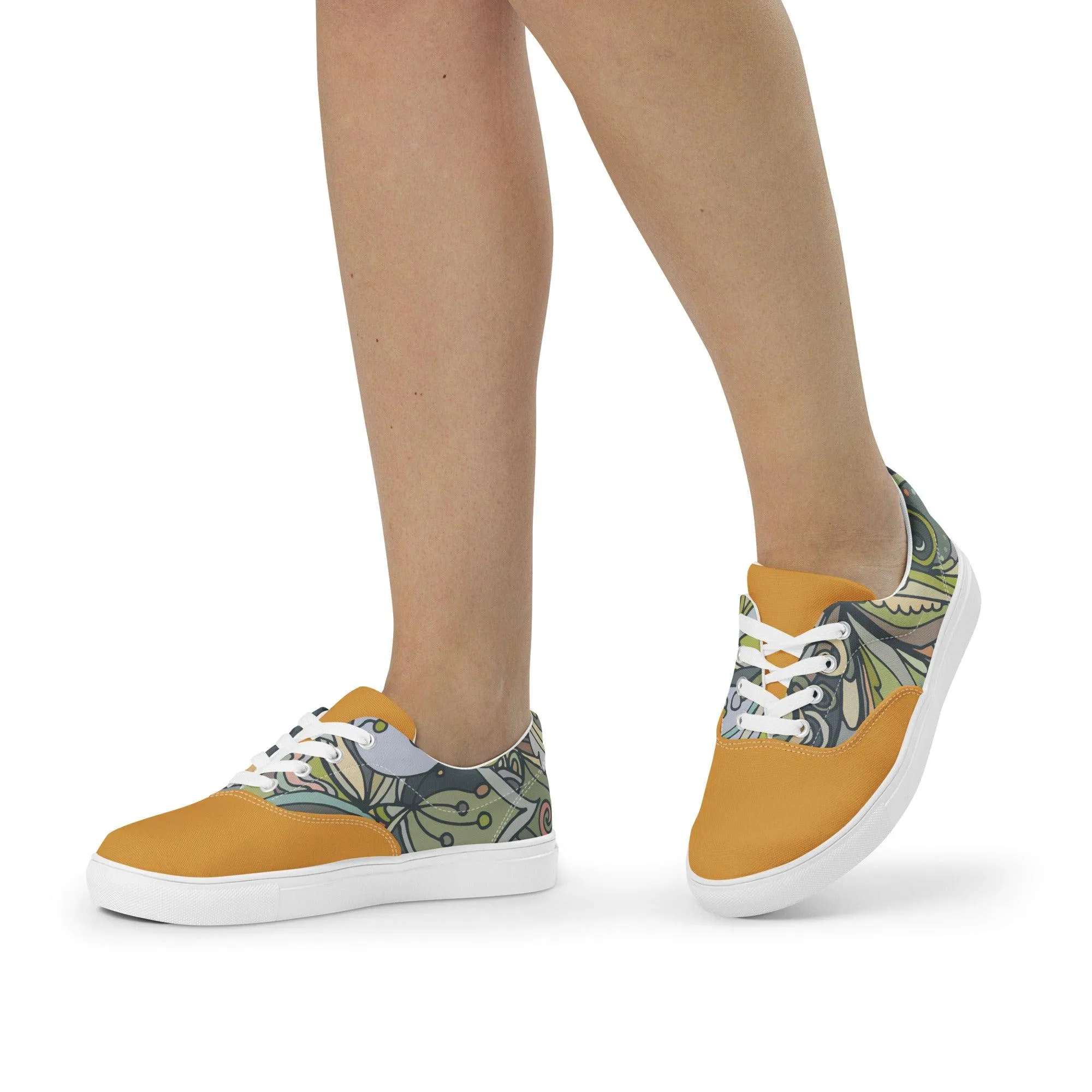 Jana Mix Lace Up Canvas Sneakers