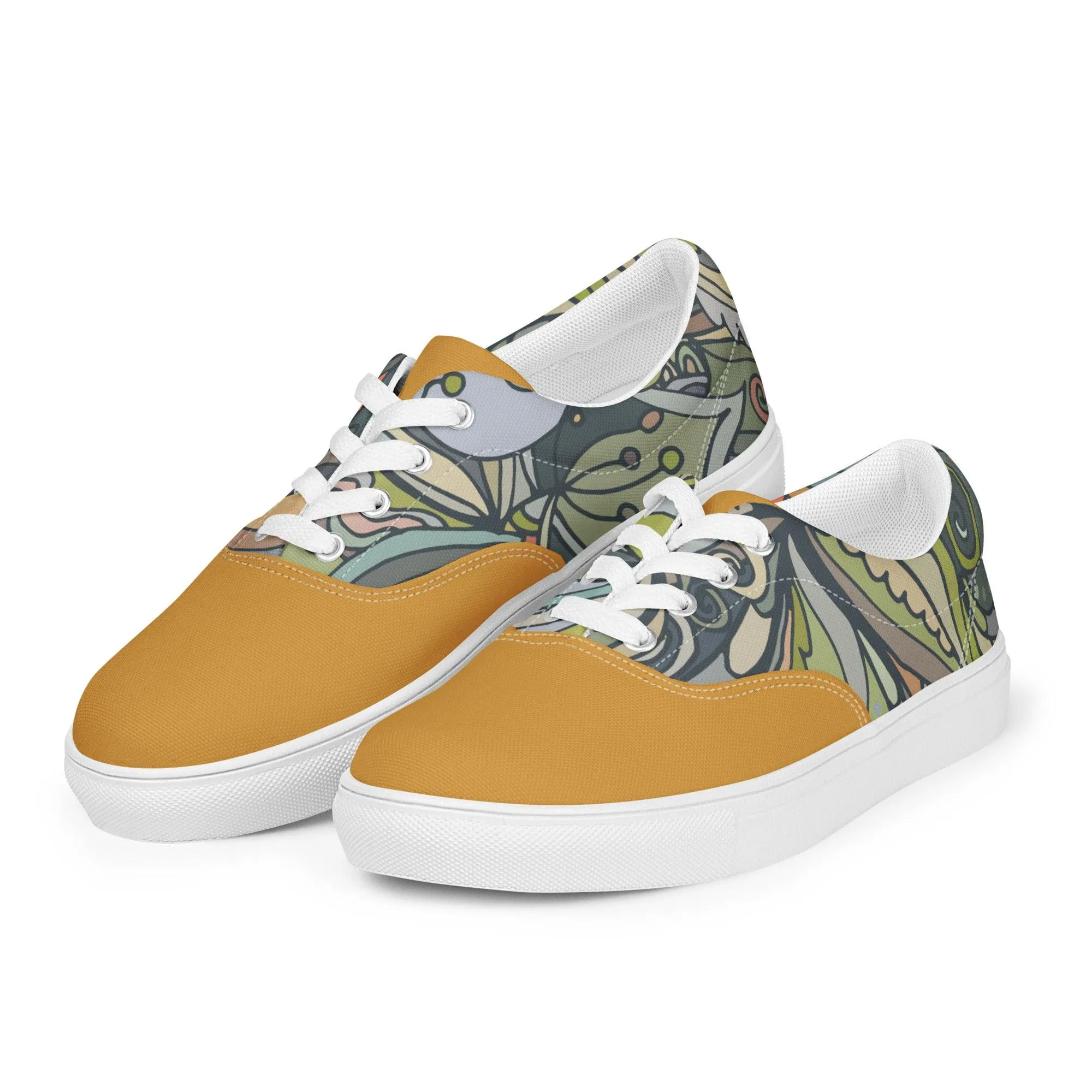 Jana Mix Lace Up Canvas Sneakers