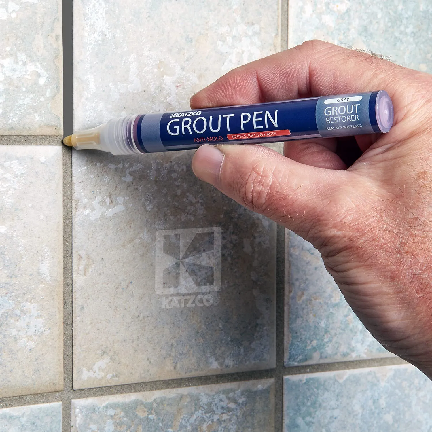 Katzco Grout Pen - Eggshell Grey - 2 Pack - 5mm Narrow Tip - Covers 200 Feet