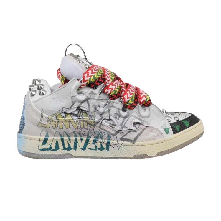 Lanvin Curb Sneakers 'Graffiti', white