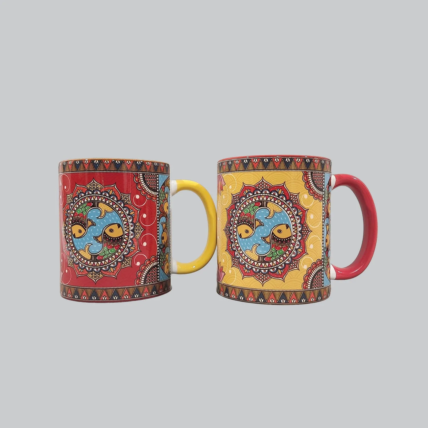 Madhubani Coffee Mugs Set of 2 (300 ml each)