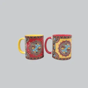Madhubani Coffee Mugs Set of 2 (300 ml each)