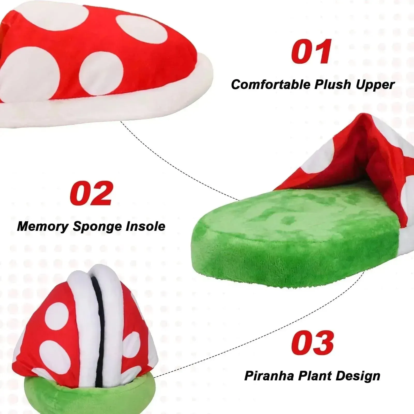 Mario Piranha Plant Plush Slippers