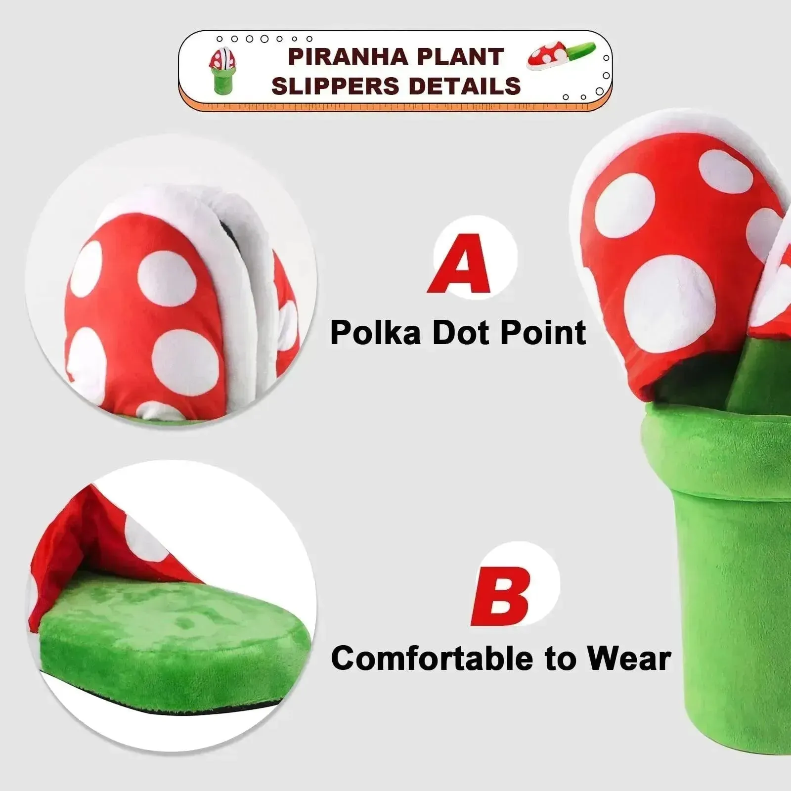 Mario Piranha Plant Plush Slippers