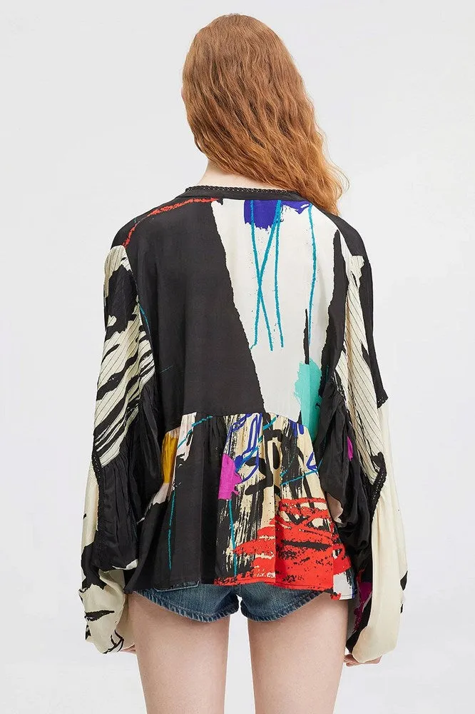 Masquiat Blouse - Street Art