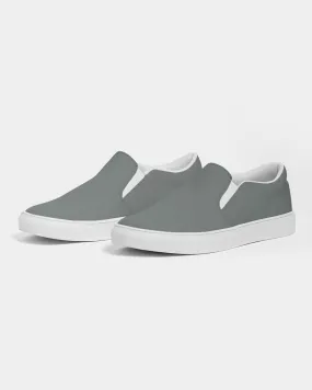 Medium Dark Green Gray Slip-On Canvas Sneakers | Women's | Medium Dark Pale Green Gray | C10M0Y10K60