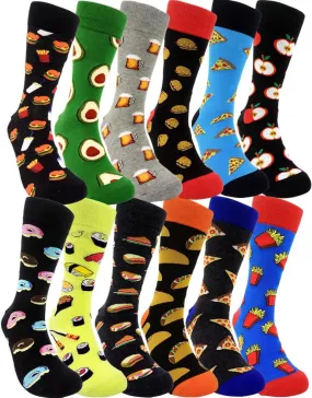 Men's Funny Pattern Dress Socks Crazy Design Cotton Socks Novelty Gifts for Men