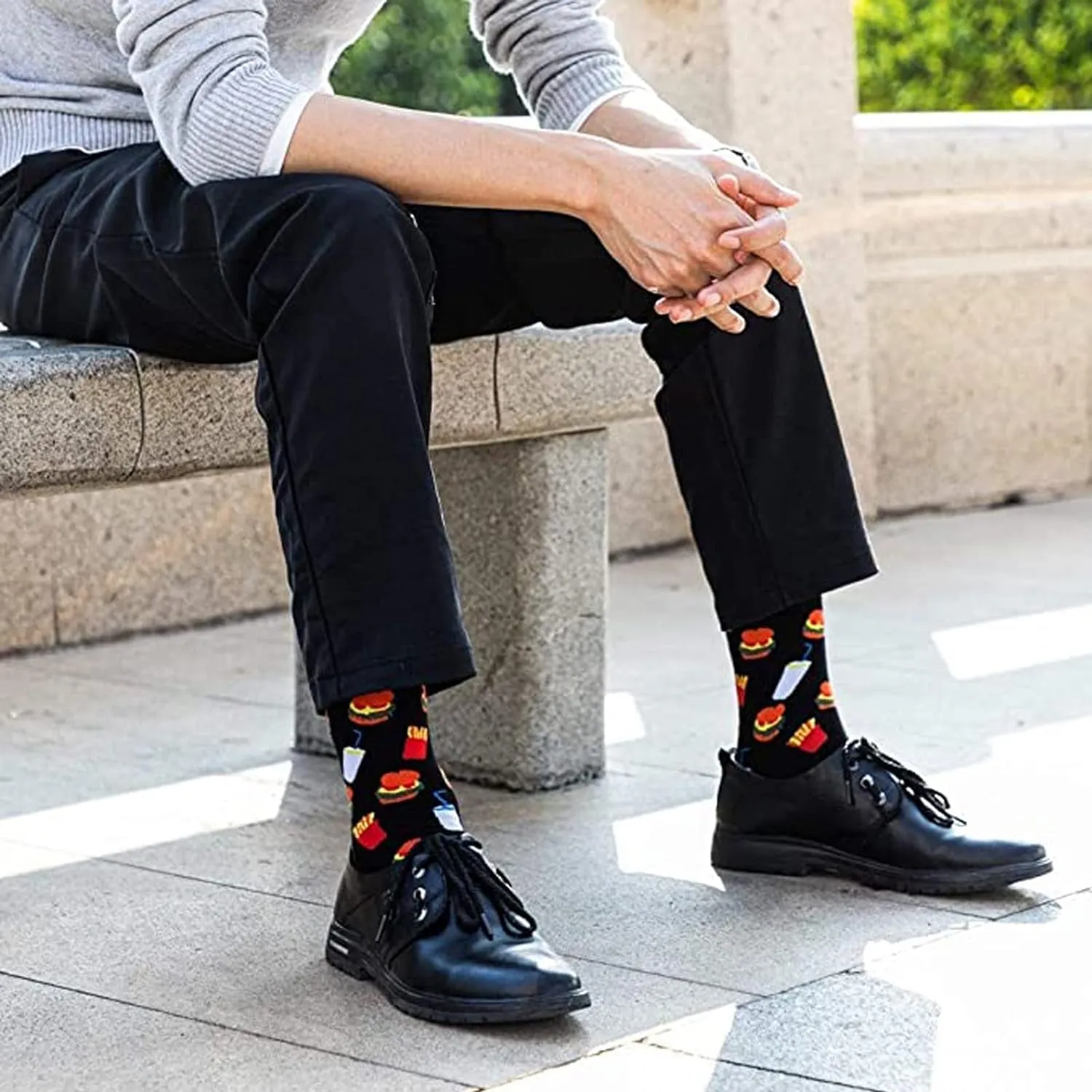 Men's Funny Pattern Dress Socks Crazy Design Cotton Socks Novelty Gifts for Men