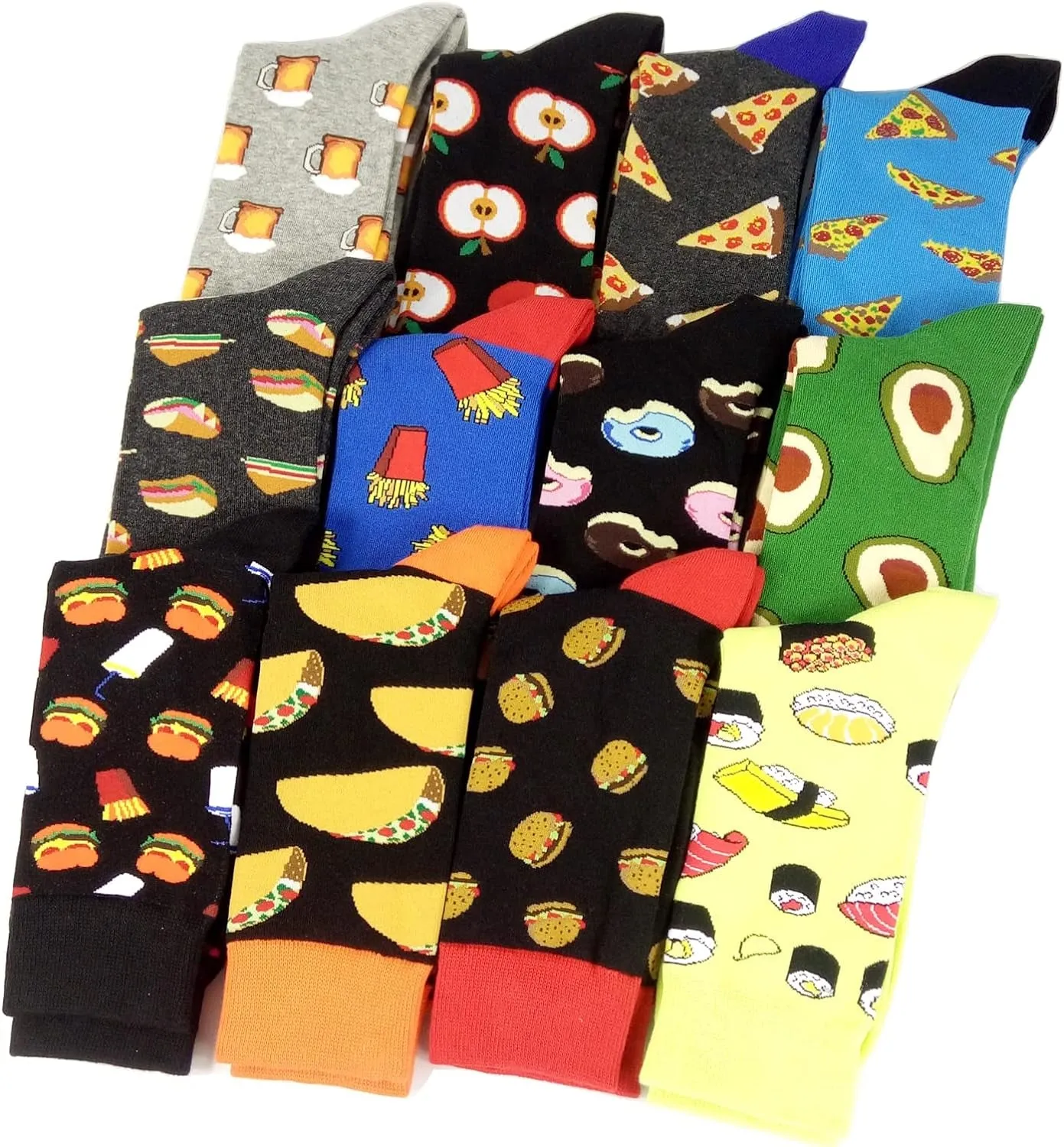 Men's Funny Pattern Dress Socks Crazy Design Cotton Socks Novelty Gifts for Men