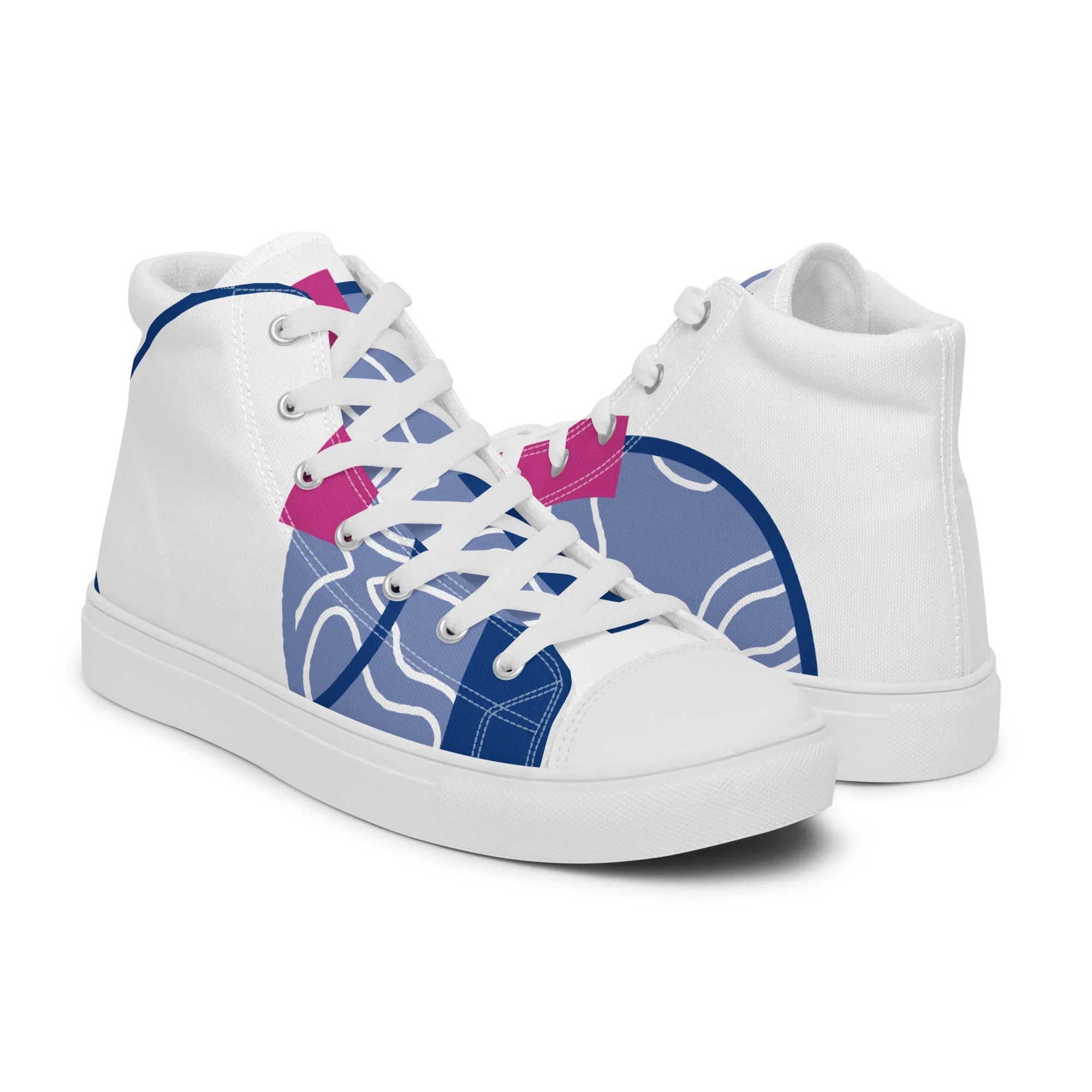 Men’s high top sneaker with abstract half moon pattern - Mateo