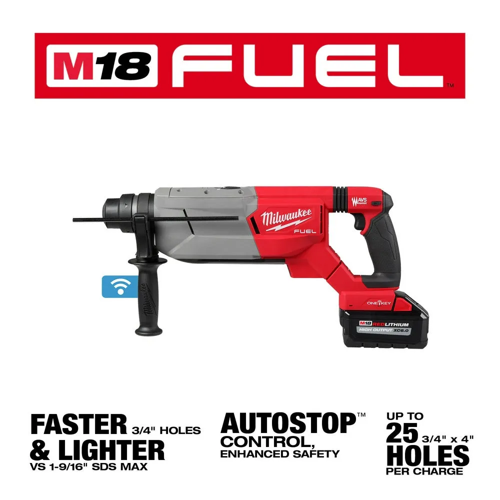 Milwaukee 2916-22 M18 FUEL 1-1/4" SDS Plus D-Handle Rotary Hammer Kit w/ ONE-KEY