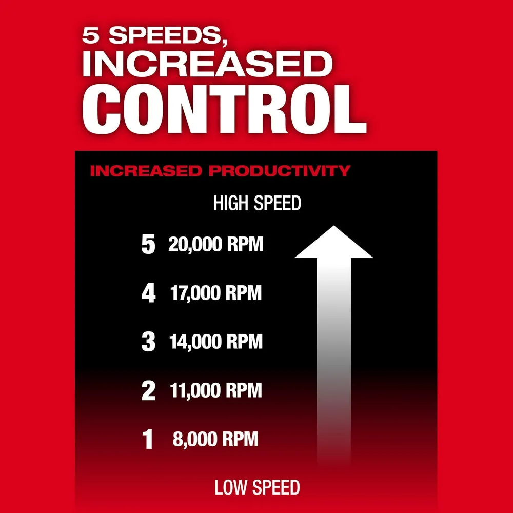 Milwaukee 2984-20 M18 FUEL Variable Speed, Braking Die Grinder, Paddle Switch w/ ONE-KEY