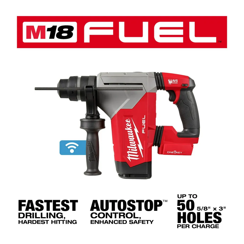 Milwaukee M18 Fuel 1-1/8" Sds Plus Rotary Hammer with One-Key
