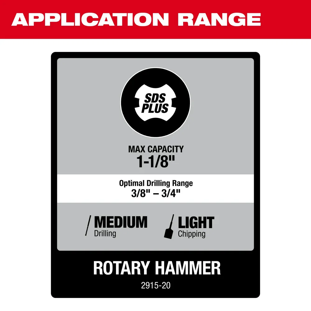 Milwaukee M18 Fuel 1-1/8" Sds Plus Rotary Hammer with One-Key