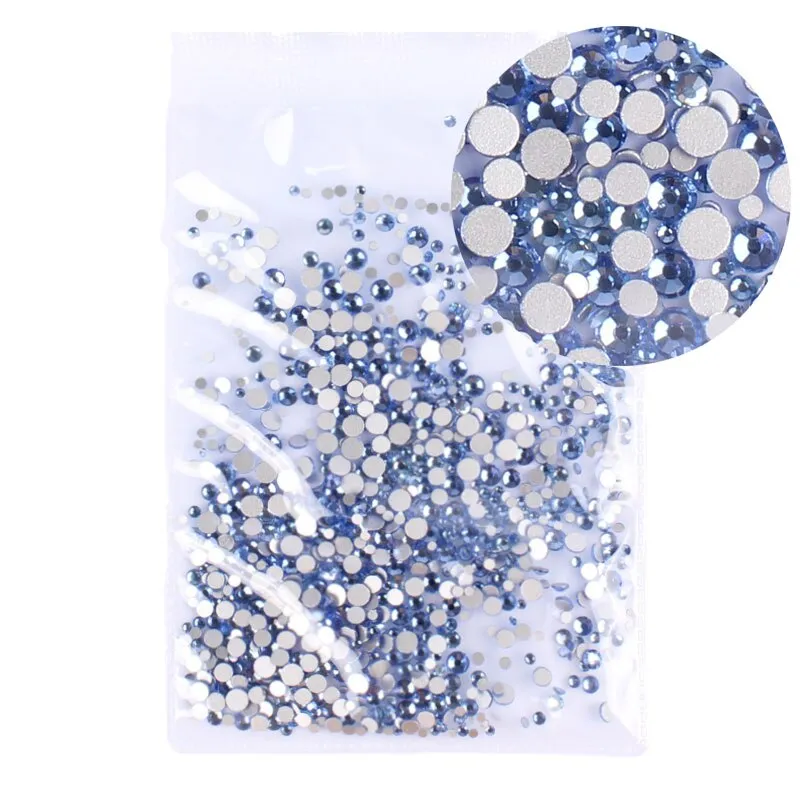 Mix Sizes 1000PCS/Pack Crystal Clear AB Non Hotfix Flatback Rhinestones Nail Rhinestones For Nails 3D Nail Art Decoration Gems