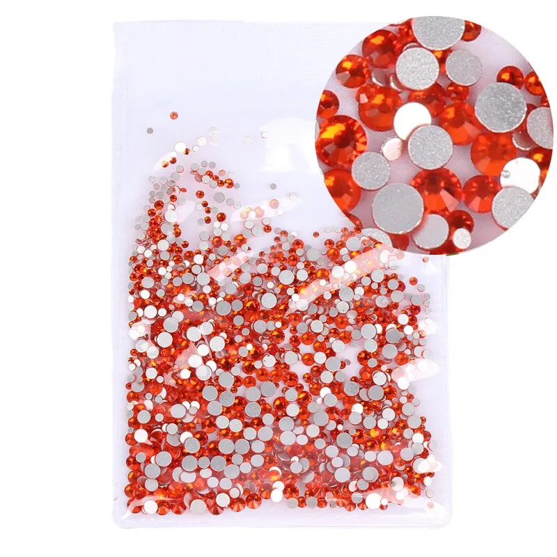 Mix Sizes 1000PCS/Pack Crystal Clear AB Non Hotfix Flatback Rhinestones Nail Rhinestones For Nails 3D Nail Art Decoration Gems