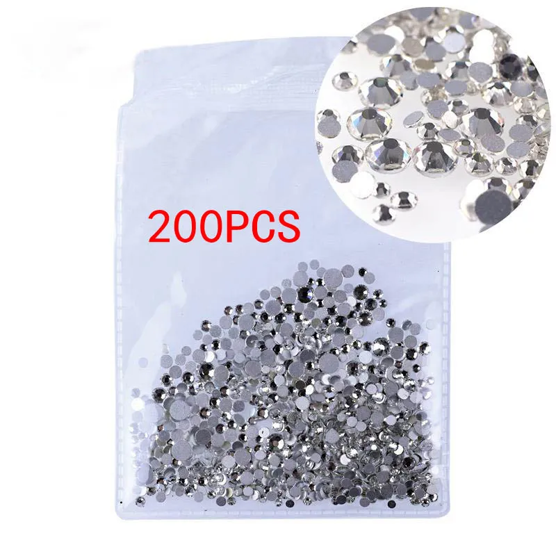 Mix Sizes 1000PCS/Pack Crystal Clear AB Non Hotfix Flatback Rhinestones Nail Rhinestones For Nails 3D Nail Art Decoration Gems