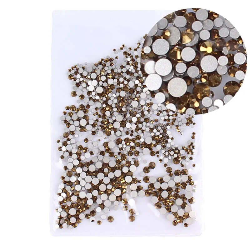Mix Sizes 1000PCS/Pack Crystal Clear AB Non Hotfix Flatback Rhinestones Nail Rhinestones For Nails 3D Nail Art Decoration Gems
