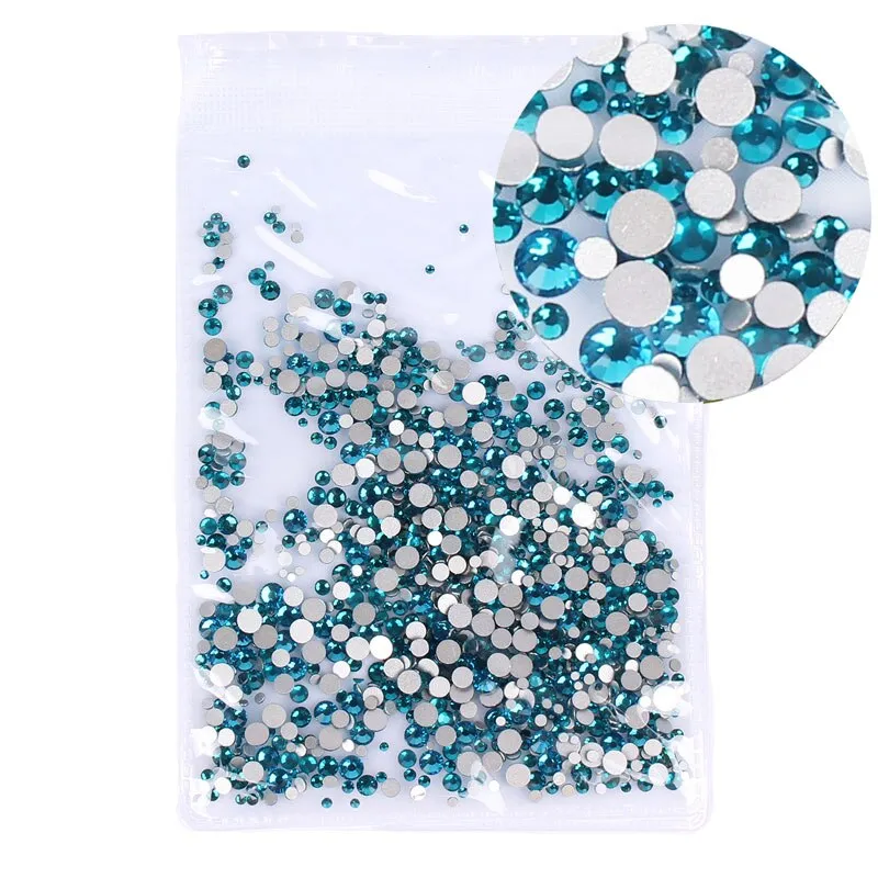 Mix Sizes 1000PCS/Pack Crystal Clear AB Non Hotfix Flatback Rhinestones Nail Rhinestones For Nails 3D Nail Art Decoration Gems