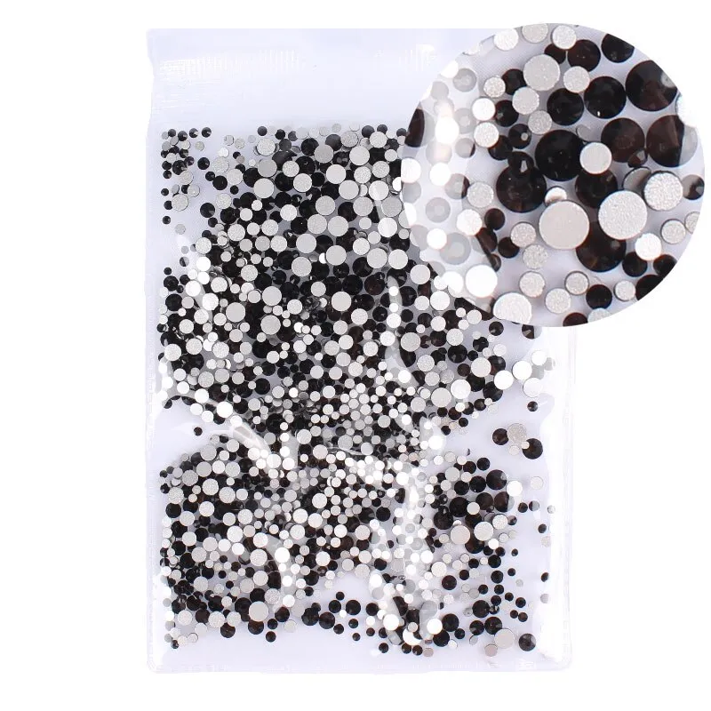 Mix Sizes 1000PCS/Pack Crystal Clear AB Non Hotfix Flatback Rhinestones Nail Rhinestones For Nails 3D Nail Art Decoration Gems