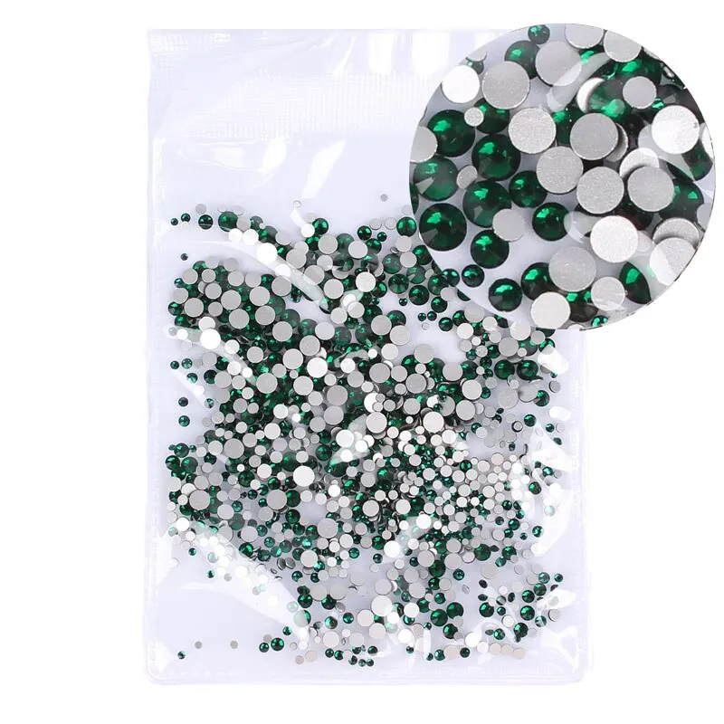 Mix Sizes 1000PCS/Pack Crystal Clear AB Non Hotfix Flatback Rhinestones Nail Rhinestones For Nails 3D Nail Art Decoration Gems