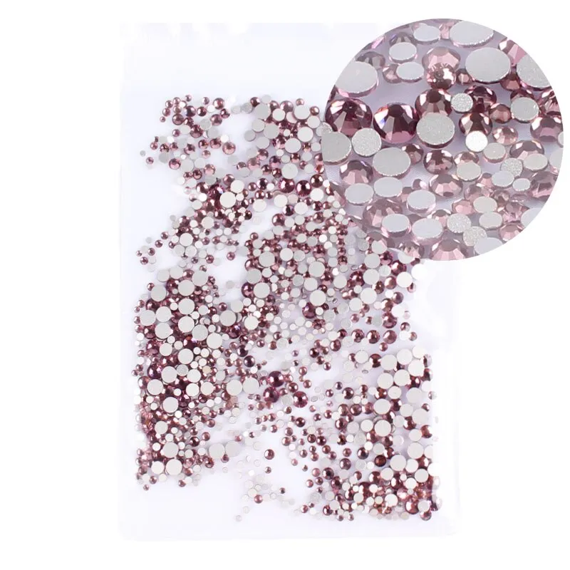 Mix Sizes 1000PCS/Pack Crystal Clear AB Non Hotfix Flatback Rhinestones Nail Rhinestones For Nails 3D Nail Art Decoration Gems