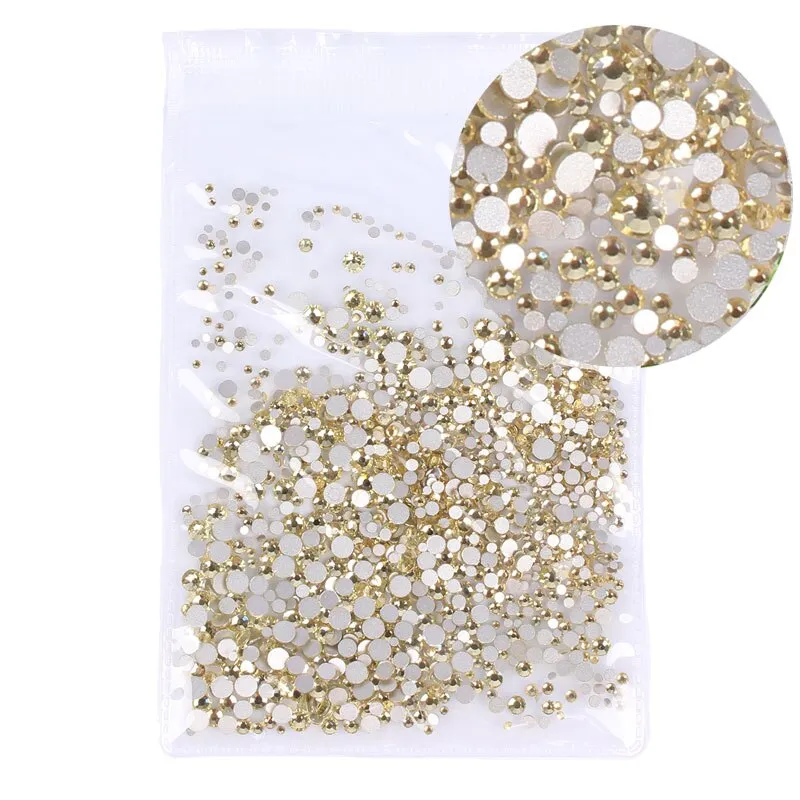 Mix Sizes 1000PCS/Pack Crystal Clear AB Non Hotfix Flatback Rhinestones Nail Rhinestones For Nails 3D Nail Art Decoration Gems