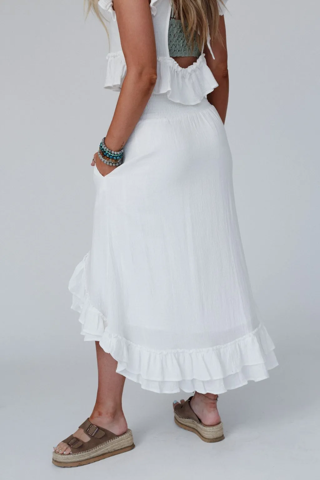 Mya Ruffled Trim Set - Ivory