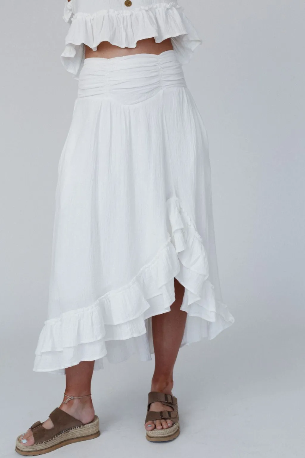 Mya Ruffled Trim Set - Ivory