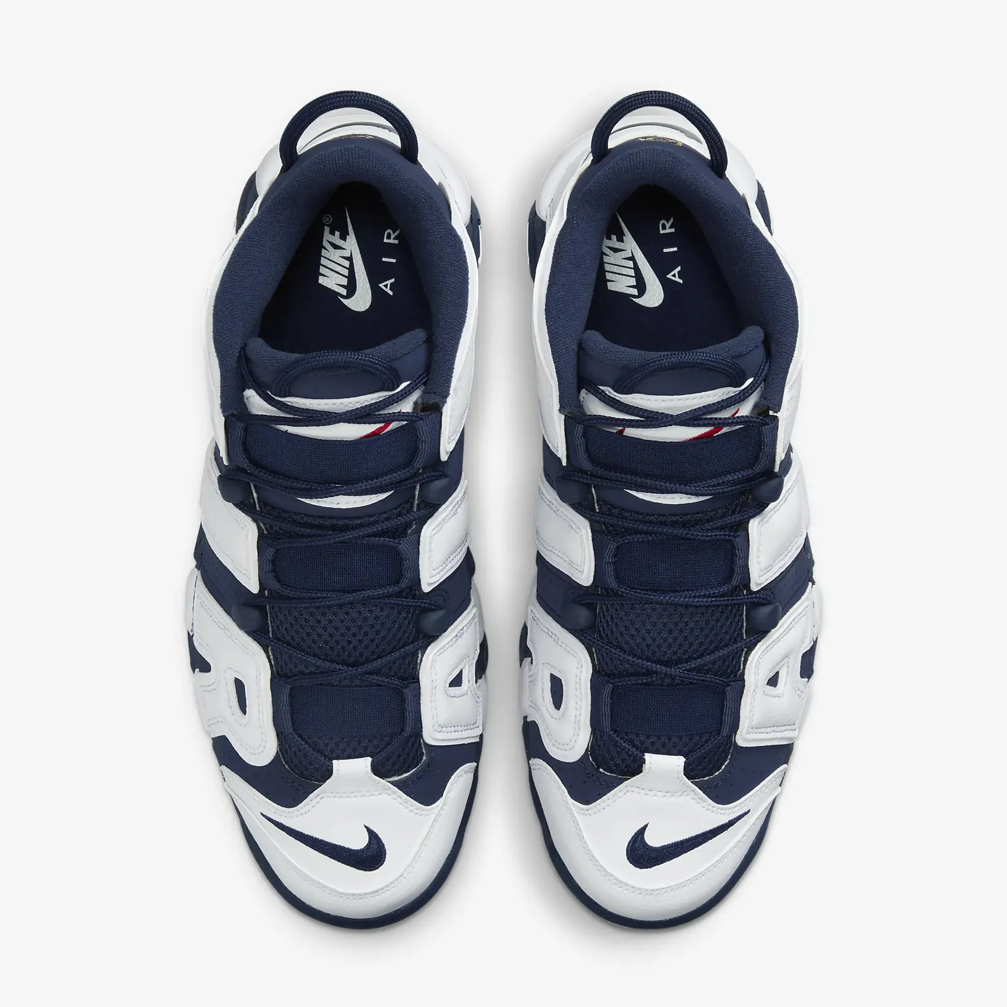 NIKE | AIR MORE UPTEMPO '96 { WHITE/MIDNIGHT NAVY-METALLIC GOLD