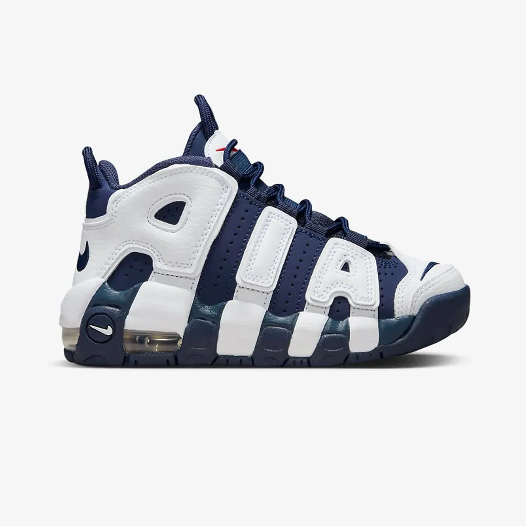 NIKE | AIR MORE UPTEMPO '96 { WHITE/MIDNIGHT NAVY-METALLIC GOLD