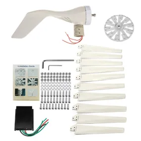 ONEVAN 10 Blades Wind Turbine Generator 12V/24V MPPT Controller | Small Wind Turbine For Home
