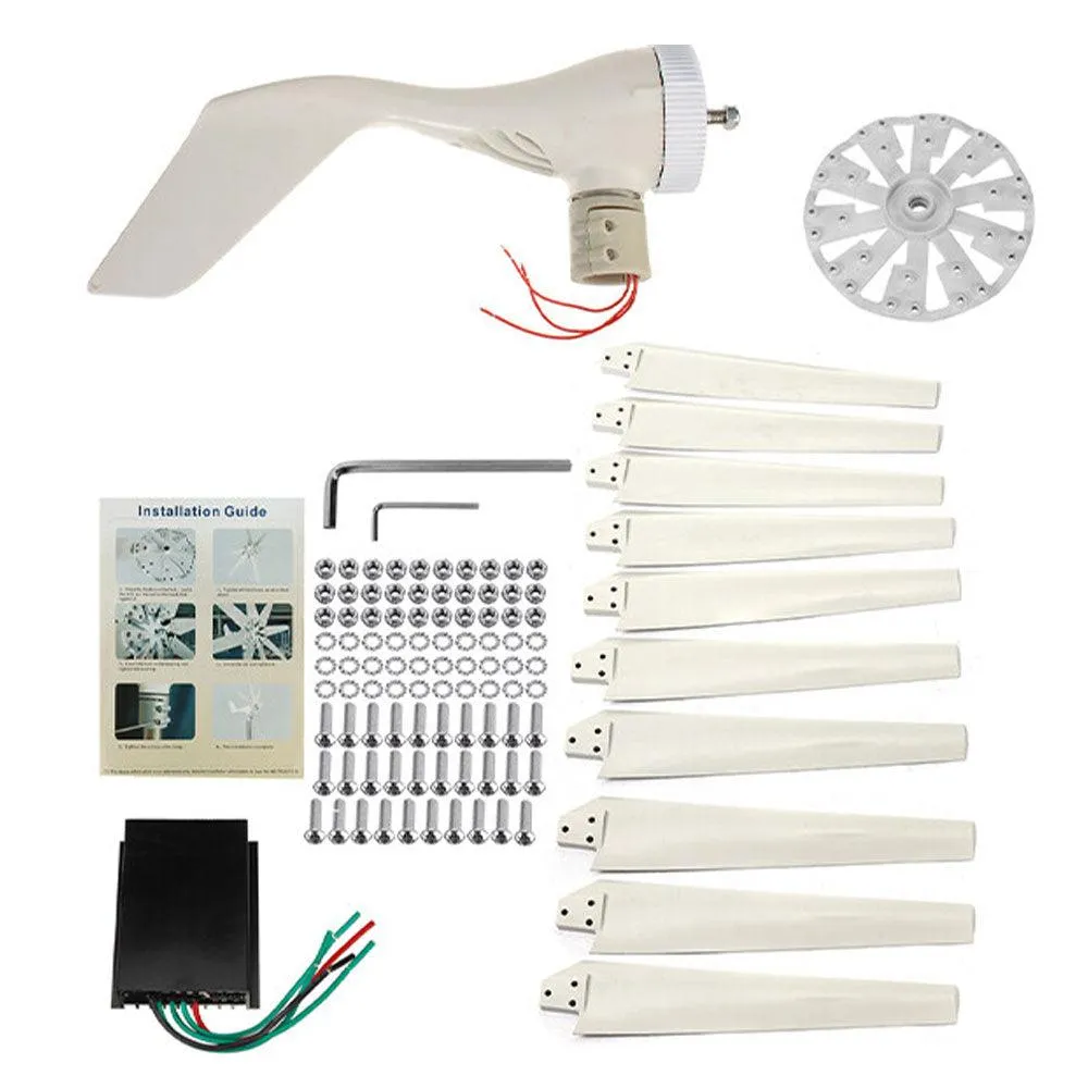 ONEVAN 10 Blades Wind Turbine Generator 12V/24V MPPT Controller | Small Wind Turbine For Home